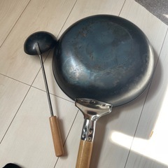 【現金払い】陳健一 鉄鍋 中華鍋 お玉セットの画像