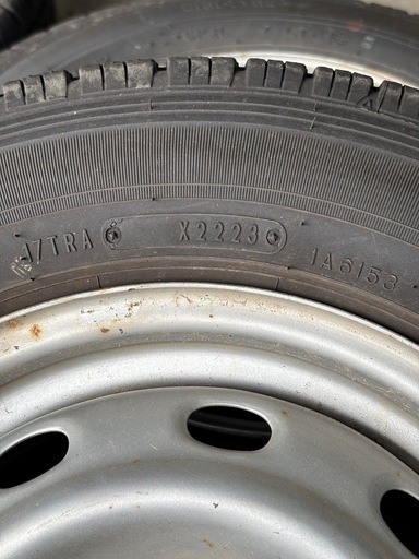 145R12    6PR サンバーバンの夏タイヤ純正鉄ホイールセット