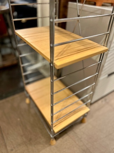 《売約済》オープンシェルフ 可変式 棚板高さ調整可能 木製 スチール ラック スリム 隙間収納 スキマ コンパクト ナチュラル シェルフ  棚 飾り棚