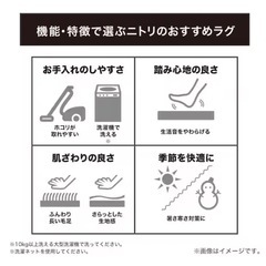 やわらかラグ　185×185の画像