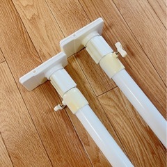 つっぱり棒 ジャッキ式超強力極太タイプ ホワイト 2本セットの画像