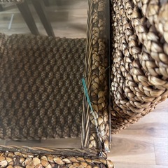 バリ風ダイニングテーブルチェアセットの画像