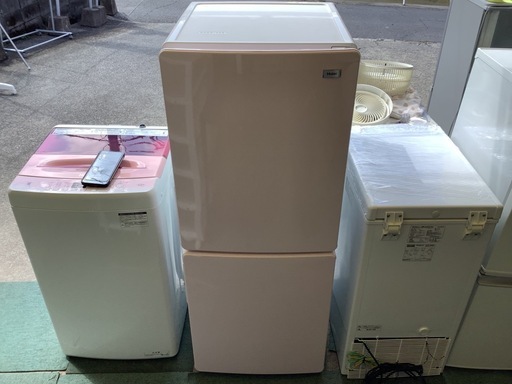 【リサイクルサービス八光】【2021年製】ハイアール 148L 2ドア冷蔵庫 パステルピンク JR-NF148B｜3ヶ月保証付