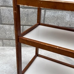 昭和レトロな木製キッチンワゴン 収納ラック の画像