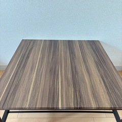 【美品】木目調ローテーブル（棚板付き・センターテーブル）の画像