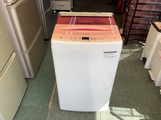【リサイクルサービス八光】2022年製　可愛らしいサクラピンク！ハイアール 5.5kg 全自動洗濯機 JW-U55HK