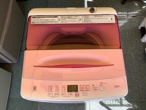 【リサイクルサービス八光】2022年製　可愛らしいサクラピンク！ハイアール 5.5kg 全自動洗濯機 JW-U55HK