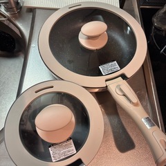 ニトリ＊IH・ガス火 取っ手が取れるフライパン・鍋 5点セットの画像