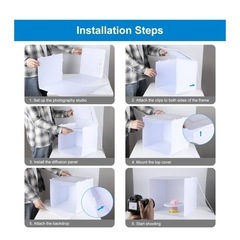 現品限り❣️ 撮影ボックス BOX 撮影ブース 40x40x40cm LEDライトの画像