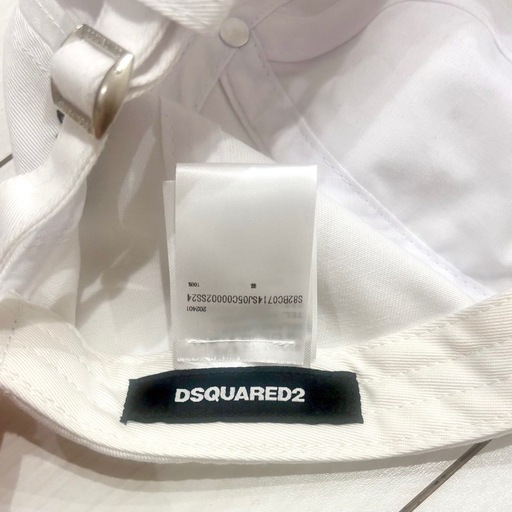 【新品】定価3万 DSQUARED2 ロゴ刺繍キャップ 帽子 ホワイト 正規品 レディース