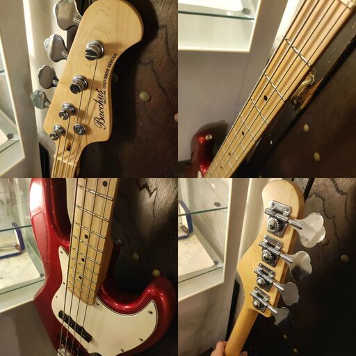 音出しOK  Bacchus バッカスベース　2本目や初心者にもおすすめ　訳あり格安　BJB-1M　赤　ストラップおまけ　ギター