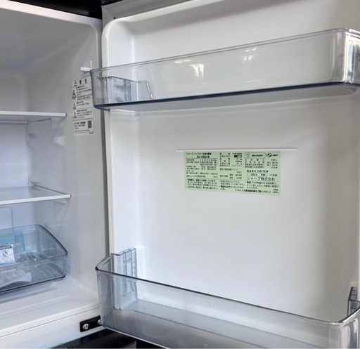 SHARP 冷蔵庫 単身 SJ-15E2-B 2023年製 152L ブラック