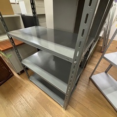 引取限定 4段 スチールラック スチール製 収納ラック 自宅 業務用品 グレーの画像