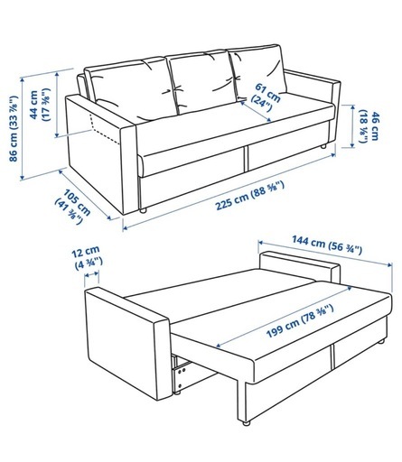 IKEA ソファベッド　フリーヘーテン