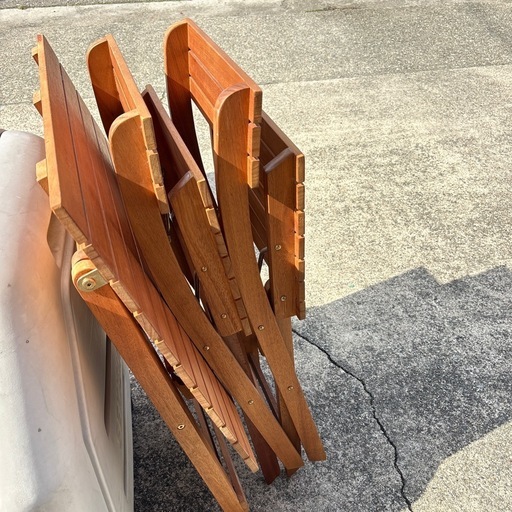 木製 ガーデンチェア テーブル セット 折りたたみ式 数回使用