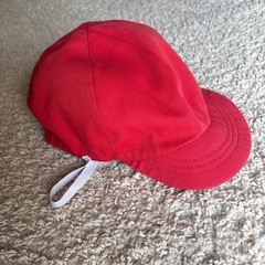 ホワイトレッドキャップ　帽子　赤白帽　　の画像