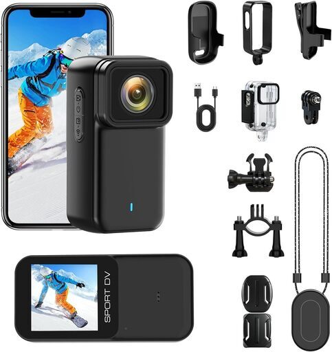 4K画質 アクションカメラ ウェアラブルカメラ 水中撮影 スマホ連携 軽量