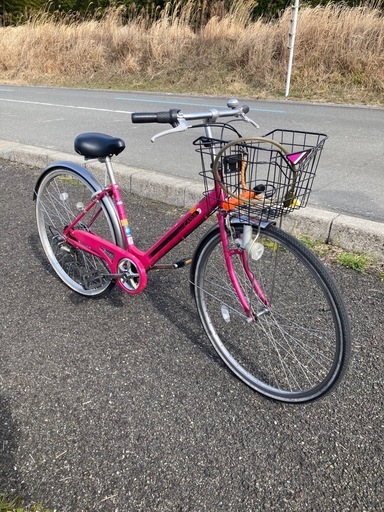 あさひ自転車27インチ　6段ギアカゴ付き