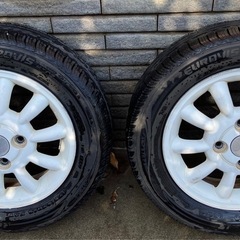 ラパン　アルミホイール付　ラジアルタイヤ　155/65R13 6mm   2024製造タイヤ　4本セットの画像