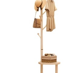 ハンガーラック　ホワイトカラー　服かけ　おしゃれの画像