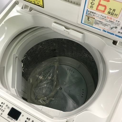 ジャングルジャングル貝塚店　洗濯機　ヤマダ　白　ホワイト　2022年製　6.0kg 上開き　縦型　ステンレス槽　ほぐし　風乾燥　フタロ