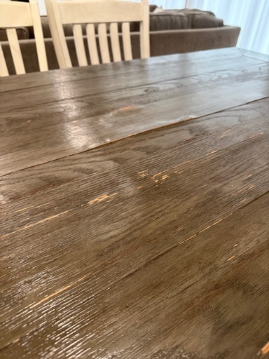 ダイニングテーブル＋椅子セット（テーブル天板浮きあり）