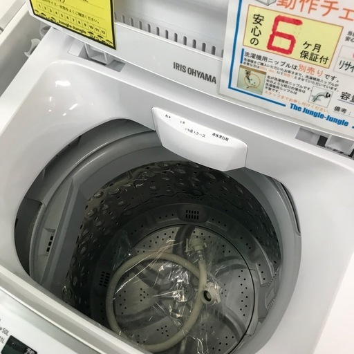 ジャングルジャングル貝塚店　洗濯機　アイリスオーヤマ　白　ホワイト　2021年製　上開き　縦型　6.0kg 全自動洗濯機　部屋干しモー