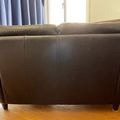 【3/13まで20%
割引セール🈹】ゆったり2人掛け合皮ソファ　引き取り限定の画像