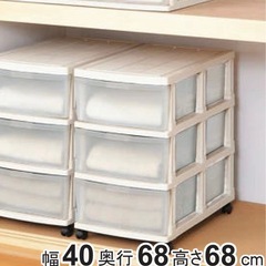 早い者勝ち‼️‼️収納ケース 3段 ロングストッカー 押入れ （ 幅40×奥行68×高さ68cm 押し入れ 収納 プラスチック キャスター付き の画像