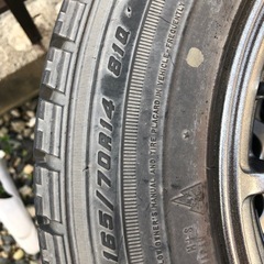 軽や、コンパクトカーに！PCD100、4穴
スタッドレス付きアルミホイールの画像