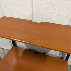 木製 パソコンラック パソコンデスク キャスター付 幅80cm×奥行52cm×高さ122cm の画像