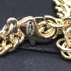 正規品 ヴィンテージ CoCoシャネル レザーチェーンネックレス ゴールド 近年モデルの画像