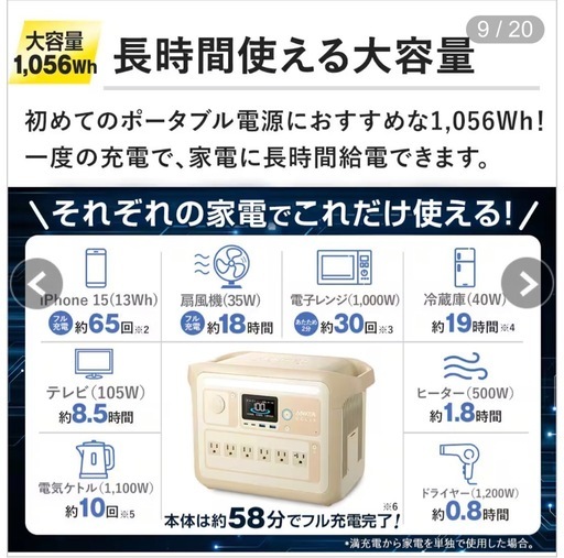 ポータブル電源1056Wh➕ソーラーパネルのセット