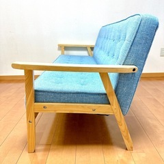 ソファー 3人掛け ライトブルーの画像