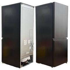 ◯美品 2024年製 アクア AQUA 200L 2ドア 冷凍冷蔵庫 ウッドブラック 木目調 コンパクト大容量 AQR-20E3(K) 中古品■ジモティ姫路の画像