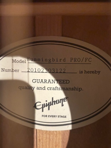 epiphone ハミングバード  美品です！