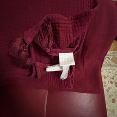 2人がけ合皮　赤色ソファー・布カバーセットの画像