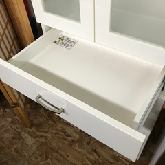 ジャングルジャングル貝塚店　食器棚　白　ホワイト　高さ調節　引き出し　2枚扉　コンパクト　キッチン　収納　シンプル　オシャレ　インテリア　中古　貝塚市　二色浜の画像