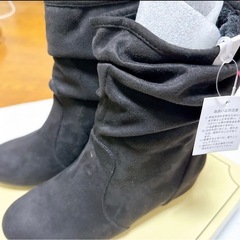 くしゅくしゅブーツ レディース ショートブーツ スエード ローヒール 暖かいの画像
