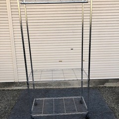 メタルラック　ワードローブ ハンガーラック キャスター付 の画像