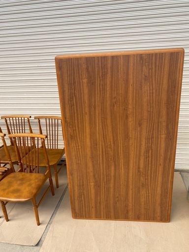ダイニングテーブル イス×6セット 足の長さ2段階調整可能