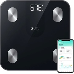 Anker Eufy (ユーフィ) Smart Scale A1（体重体組成計）【アプリ対応/Fitbit連携/体脂肪率/BMI/基礎代謝量/水分量/体脂肪量/骨量/内臓脂肪/コンパクトサイズ】ブラックの画像