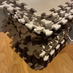 ベビーサークル　木製　白　おまけのジョイントマットの画像