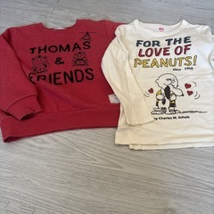 （お取り引き決定）裏起毛トレーナー、ロンT、ふわふわベスト、Tシャツ、パンツ　サイズ110の画像