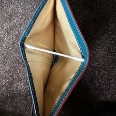 本革二つ折り財布未使用品ブルーの画像