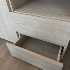 収納 引き出し 木目調 棚 90cm幅 大容量 脚付きの画像