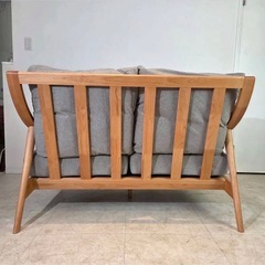 ニトリ 2人掛け 布張り ソファ 天然木 ナチュラル　アルナスKDの画像