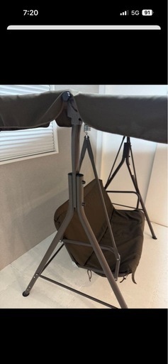 ブランコ屋根付き 屋外スイングベンチ 2人乗り
