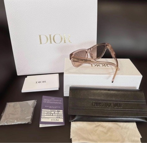 【美品】Dior ディオール DiorSignature サングラス ピンク ショッパー付き