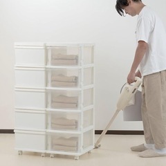 （取引决定ういたん様）JEJアステージ(JEJ Astage) SEEDS スリムチェスト 5段 キャスター付き ホワイトの画像